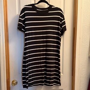 Time and Tru Black and White Striped Dress